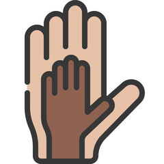 Small And Large Hands Icon