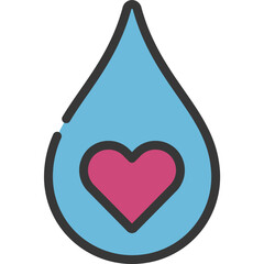 Heart Blood Droplet Icon