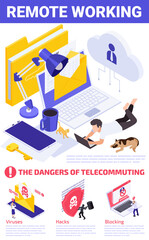 Remote Working Infographic Composition