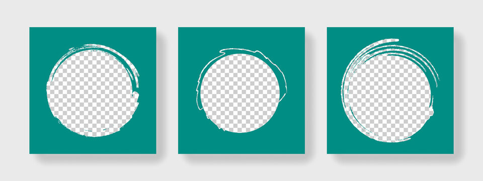 Green social media layouts with photo placeholder cut out, place for image, business square template for instagram and facebook, modern trendy layout for corporation