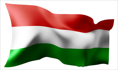 Obraz premium Flag of the Hungary waving in the wind.