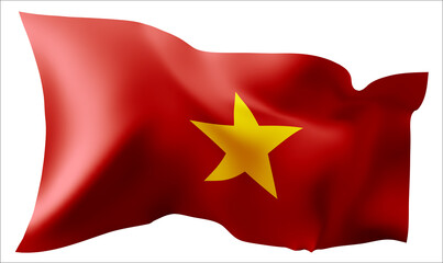 Flag of the Vietnam waving in the wind.