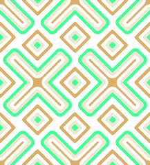 Abstract Art Deco Cross Squares Geometric Minimalist Seamless Pattern Trendy Stylish Colors Perfect for Allover Fabric Print or Wall Paper Retro Design