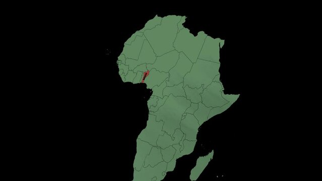 Map showing Benin From above zooming in. Benin map location on Africa map, Borders of Benin 