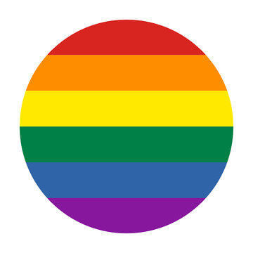 Pride Flag Circle Icon Isolated On White. Flat Vector Icon For Apps And Websites