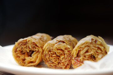  arabic dessert baklava on a plate close up 