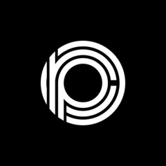 P logo logo design initial logo circle Royalty Free Vector