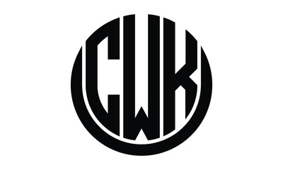 CWK shield with round shape logo design vector template | monogram logo | abstract logo | wordmark logo | lettermark logo | business logo | brand logo | flat logo.