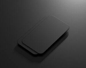 Classic Black Business Card Mockup Angle Shot View