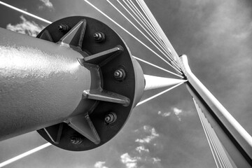 Big screw on large rope on new bridge