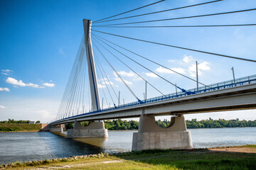 Monostor bridge between Slovak town Komarno and Hungarian city Komarom