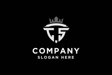 Obraz premium Initials letter TCS with crown logo template for business and security vector illustration.