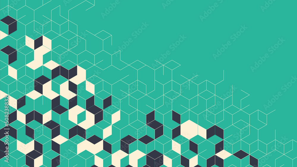 Poster geometric pattern with cubes. abstract vector background