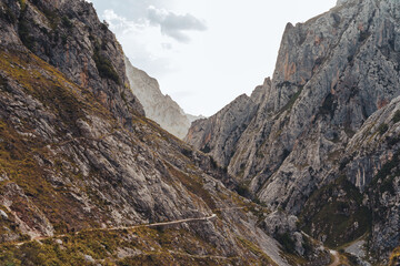 landscape in the scenery in the mountains of the Cares route in Asturias