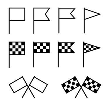 flagi ikony na białym tle