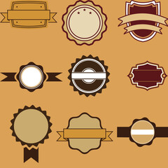 retro vintage stickers label mockups pack collection in vector format