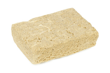 Sweet Turkish dessert - halva isolated on white background.