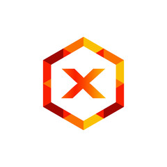 Premium 3D Initial letter X logo, icon design, Polygon style vector illustration