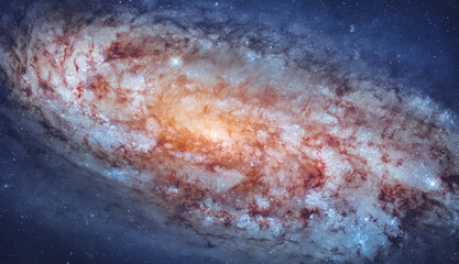 Galaxy in space. Galactic wallpaper with stars. Galaxy view from Hubble space telescope. Elements of this image furnished by NASA