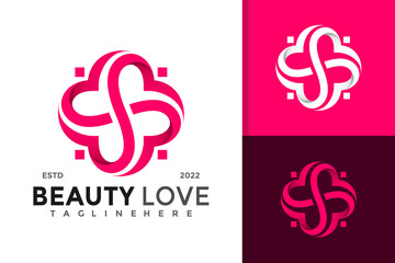 Letter S Heart Love Logo Design Vector Template