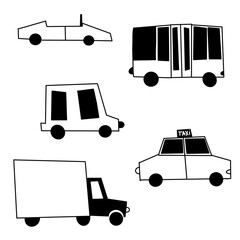 set of transport icons