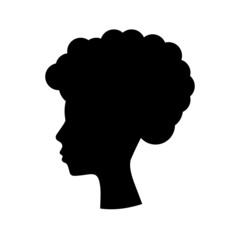 Woman head silhouette, black pride symbol