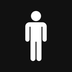 Man icon on grey background