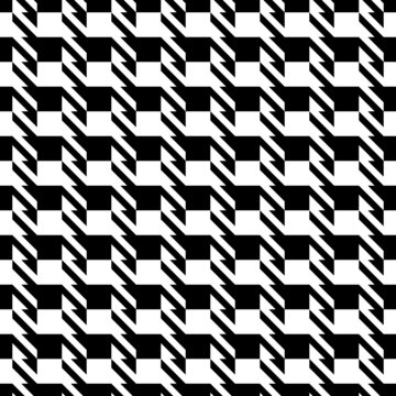 Houndstooth seamless black and white pattern background. Traditional Scottish tartan plaid fabric collection for website background