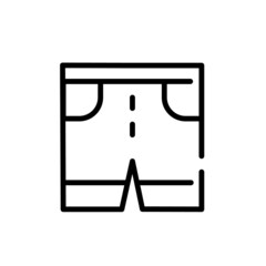Men boardshorts. Swimming and surfing beach vacation icon. Pixel perfect, editable stroke line icon