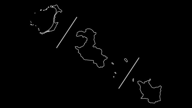 Loyalty Islands Province Map Of New Caledonia Outline Animation