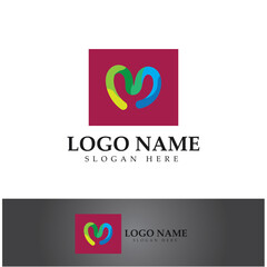 M Letter Logo Template design icon vector