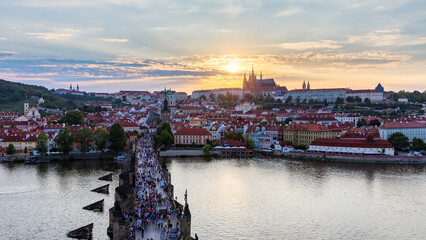 Charles Bridge, Old Town and Old Town Tower of Charles Bridge, Prague, Czech Republic. Prague old town and iconic Charles bridge, Czech Republic. Charles Bridge (Karluv Most) and Old Town Tower. © daliu