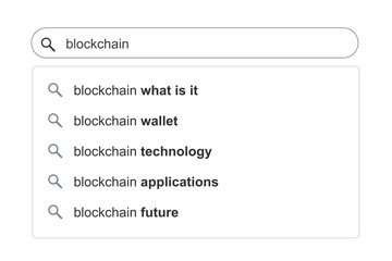 Blockchain topic search suggestions