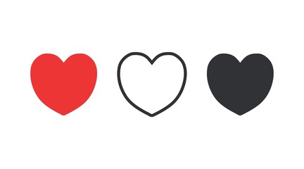 Heart shape vector - icon set