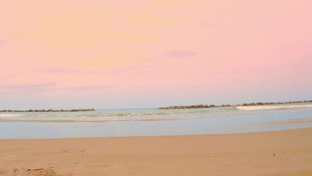 Termoli seafront at sunset in 4k