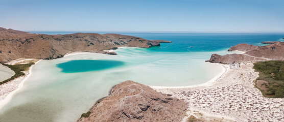 Aerial view of Playa Balandra, La Paz, Baja California Sur