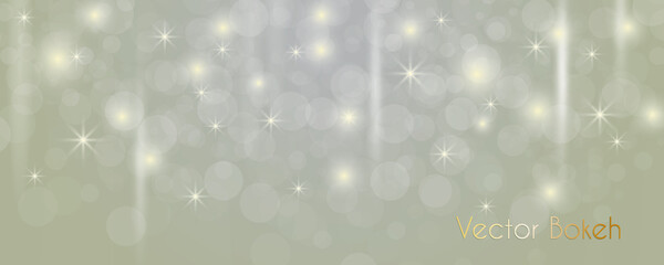 Light Shiny Particles with Stars. Golden Awards Stars. Bokeh Shiny Particles. Gold Glitter Particles Falling Down. Dusty White. Glittering Magical Dust Particles. Vector Illustration