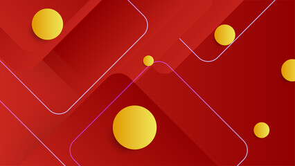 Abstract red colorful background with geometric shapes