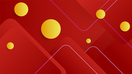 Abstract red colorful background with geometric shapes