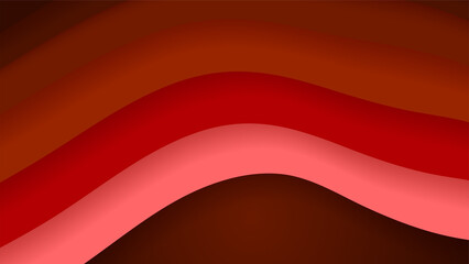 Red abstract background with waves