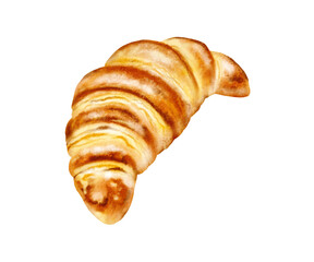 Watercolor illustration – Baking: Croissant
