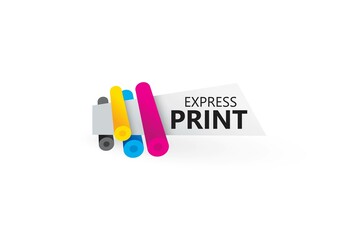 Express Print logo printing cmyk ink paper in typography machine