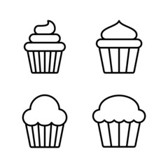 Cup cake icon vector. Cup cake sign and symbol