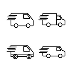 Delivery truck icon vector. Delivery truck sign and symbol. Shipping fast delivery icon