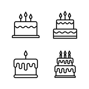 Cake icon vector. Cake sign and symbol. Birthday cake icon