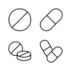 Pills icon vector. capsule icon. Drug sign and symbol