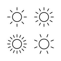 Sun icon vector. Brightness sign and symbol