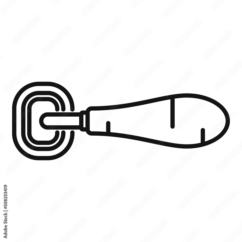 Poster door handle device icon outline vector. lock knob