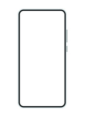 Smartphone mockup frameless blank screen frameless design. Smartphone icon on white background vector illustration. Flat Icon Mobile Phone, Handphone.