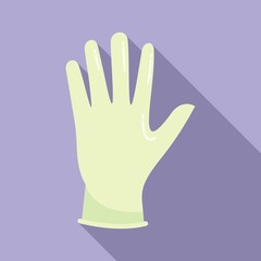 Medical glove icon flat vector. Hand latex